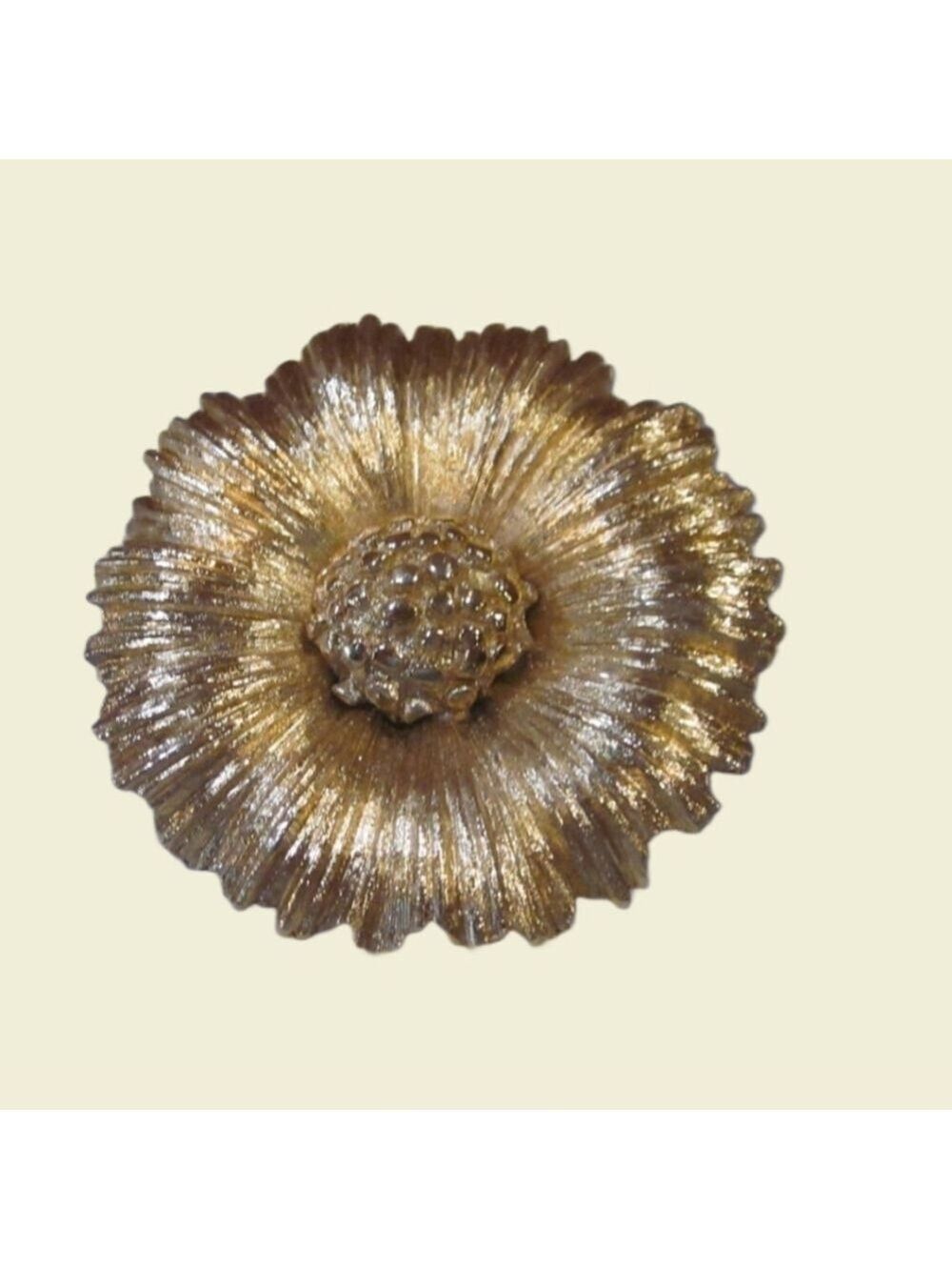 Monet Gold Tone Floral Starburst Brooch Vintage